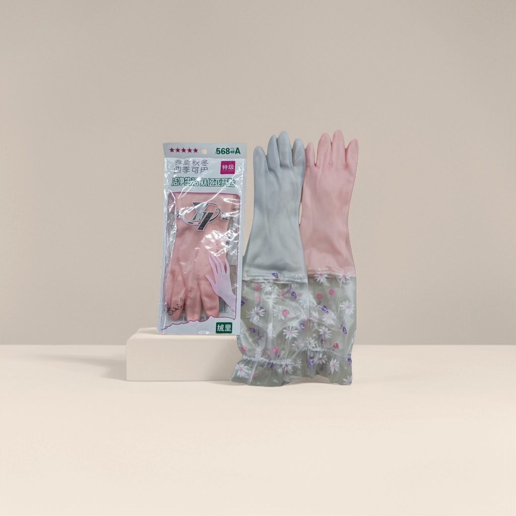 Thickened rubber gloves, anti-slip and wear-resistant, household kitchen cleaning latex gloves Application Scenario