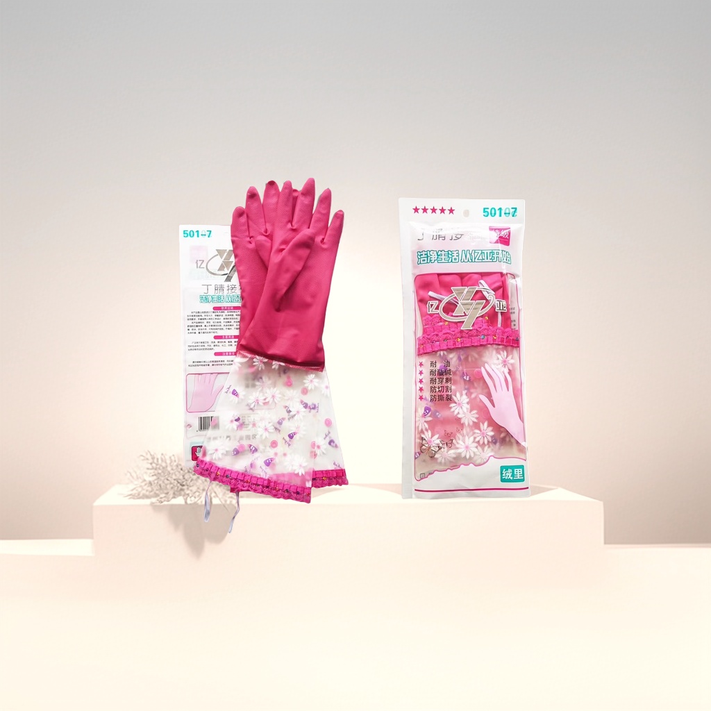 Pink nitrile rubber gloves, anti-slip, wear-resistant, thickened and durable disposable protective gloves Application Scenario