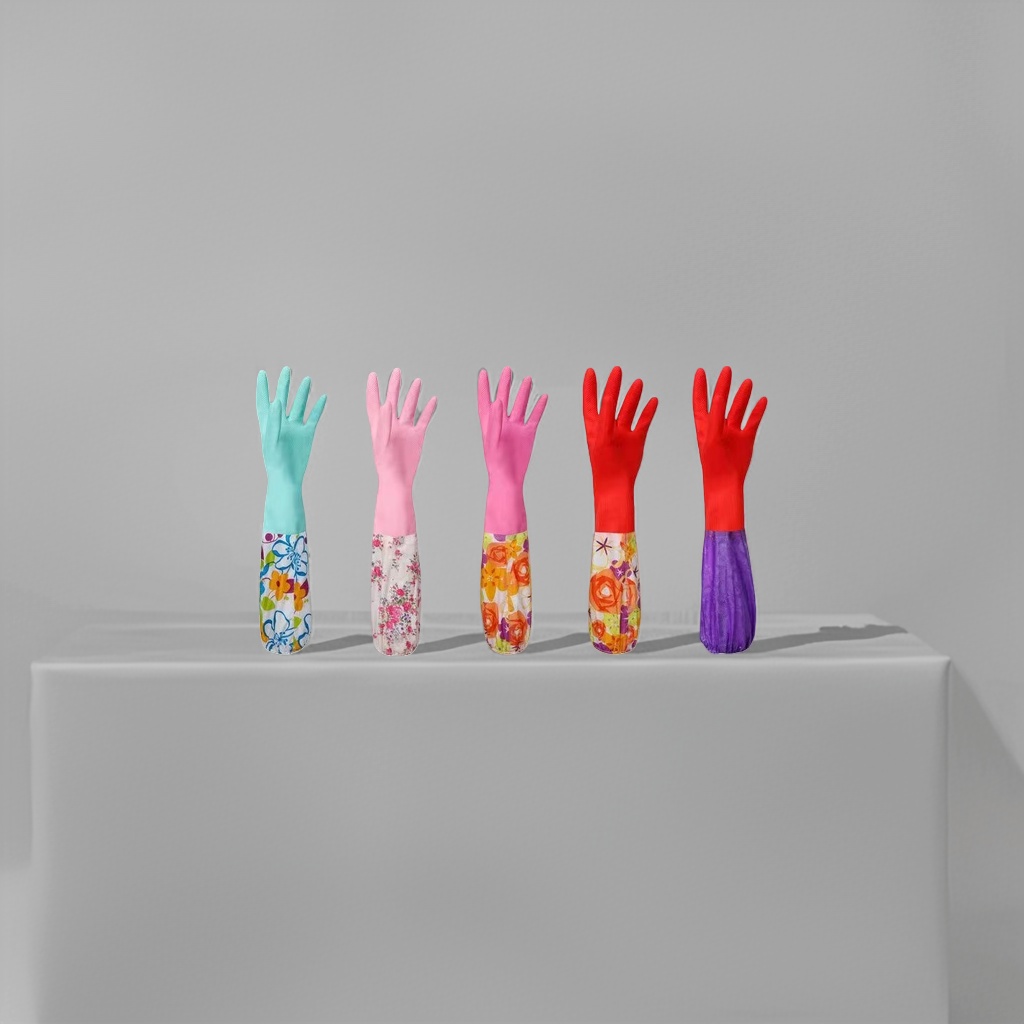 The main body of the colored patterned rubber gloves is anti-slip, wear-resistant and thickened work gloves Specification image