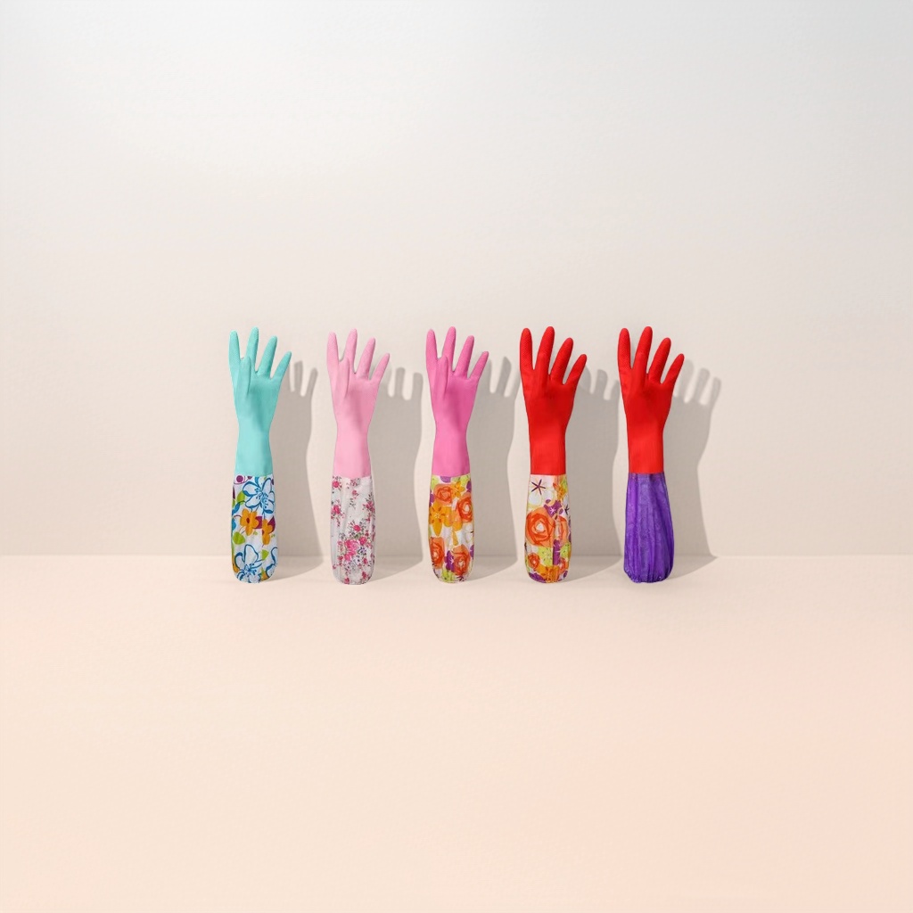 The main body of the colored patterned rubber gloves is anti-slip, wear-resistant and thickened work gloves Application Scenario