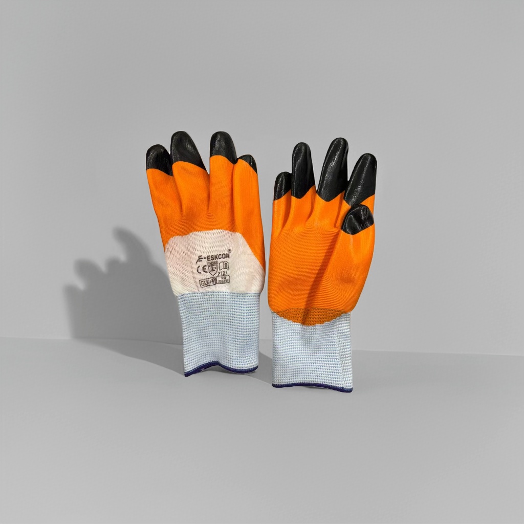 Orange anti-slip and wear-resistant work gloves, thickened protective labor protection gloves