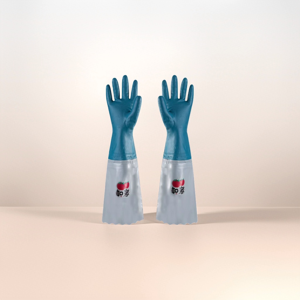 Disposable thickened rubber gloves, anti-slip and wear-resistant household cleaning labor protection gloves details Picture