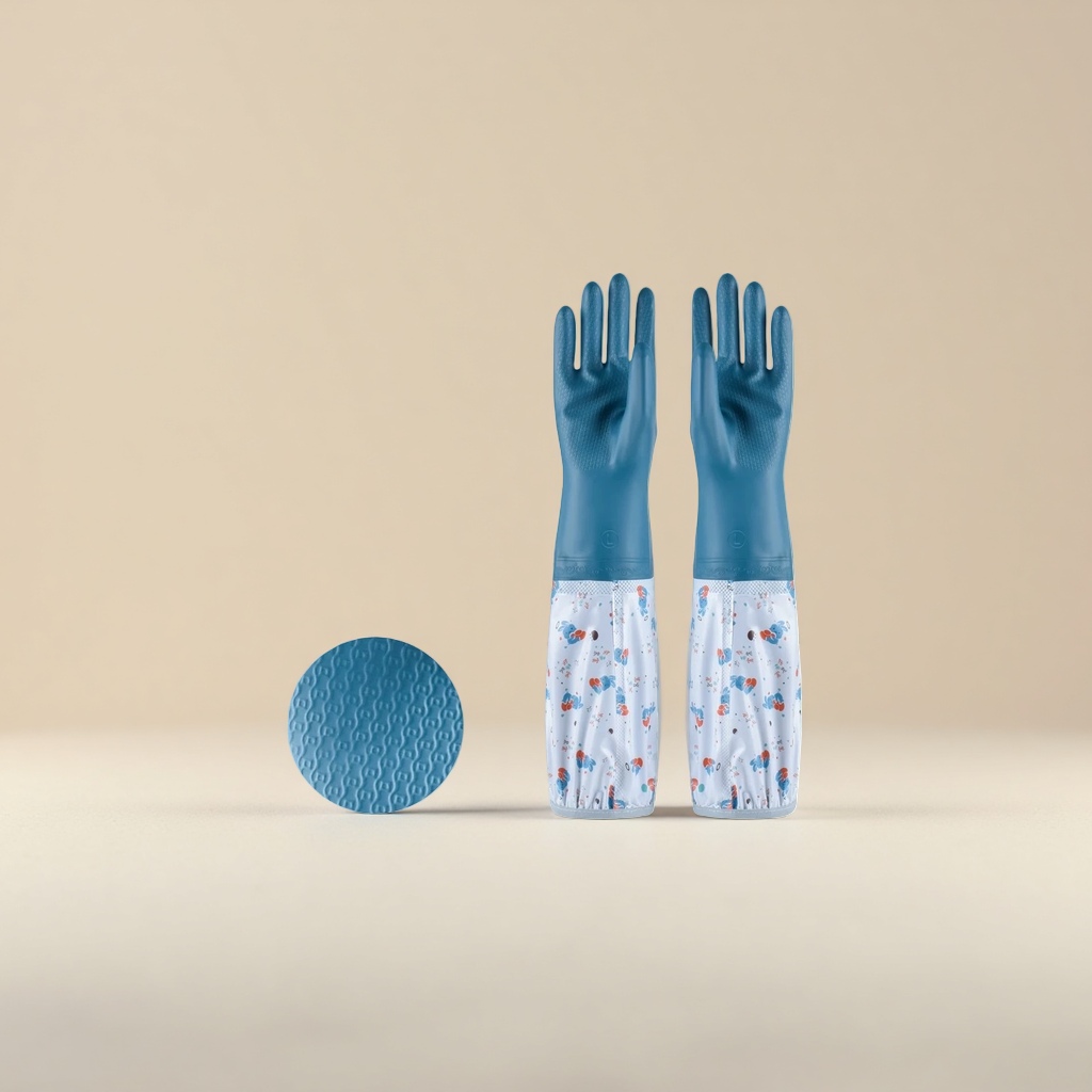 The midnight blue thickened rubber gloves are anti-slip and wear-resistant, suitable for both men and women Application Scenario