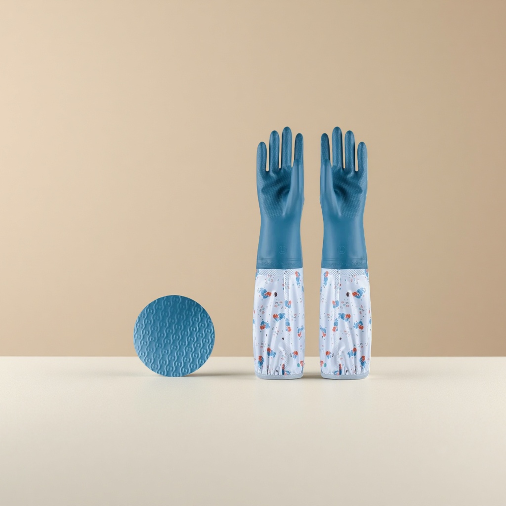 The midnight blue thickened rubber gloves are anti-slip and wear-resistant, suitable for both men and women Specification image