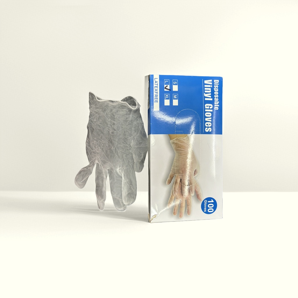 Disposable vinyl gloves, food-grade, powder-free and anti-slip details Picture
