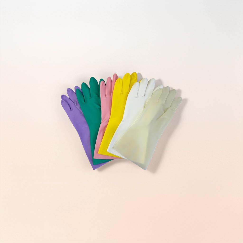 Colored rubber gloves, thickened, anti-slip and wear-resistant, suitable for both men and women, for work and home use Specification image