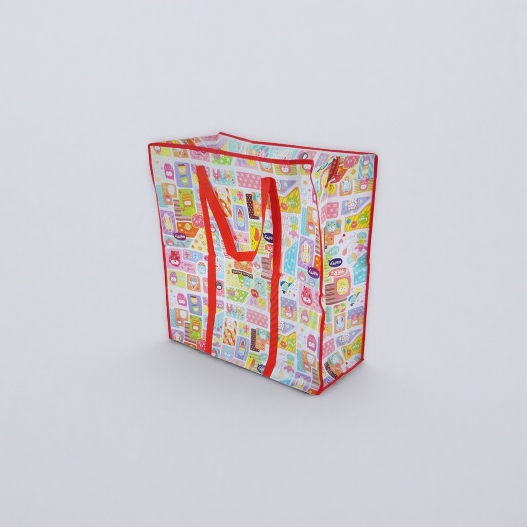 Colorful cartoon pattern handbags are fashionable, environmentally friendly and reusable shopping bags Specification image
