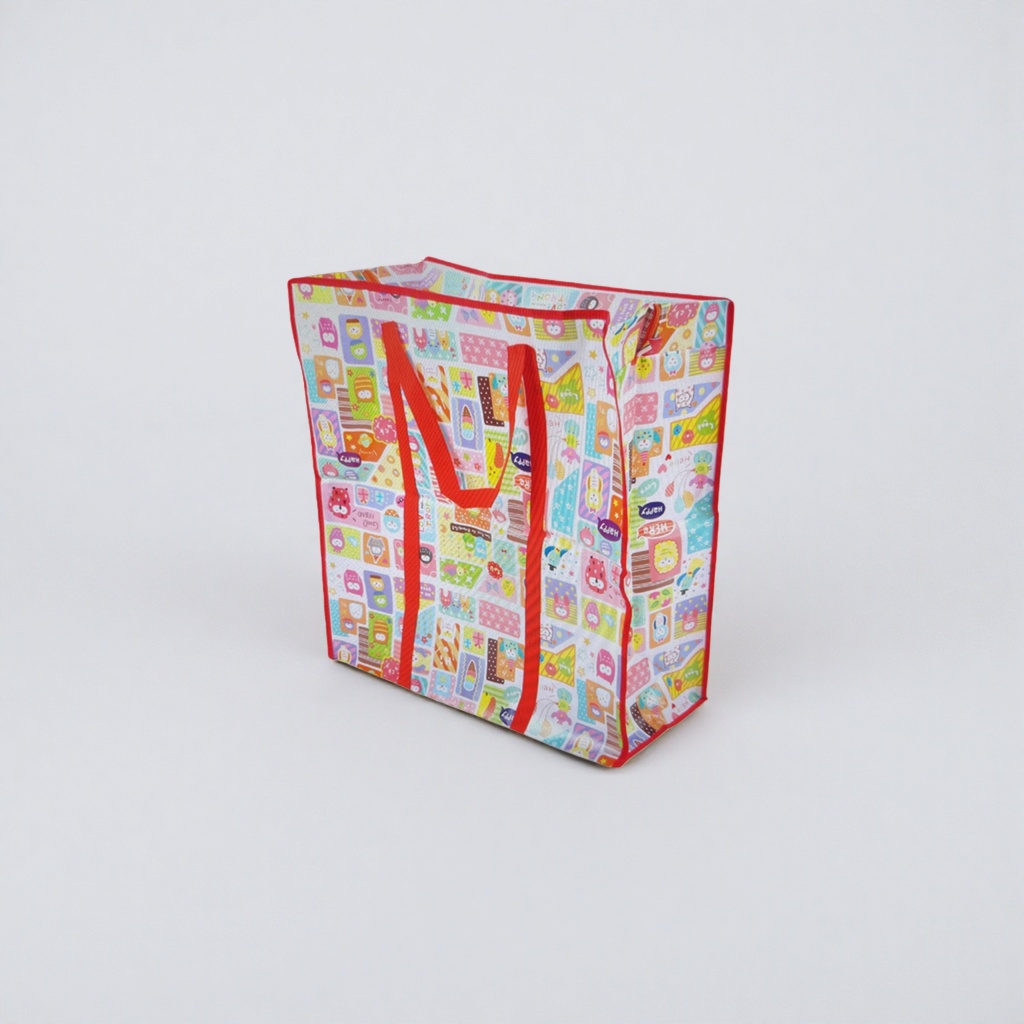 Colorful cartoon pattern handbags are fashionable, environmentally friendly and reusable shopping bags details Picture