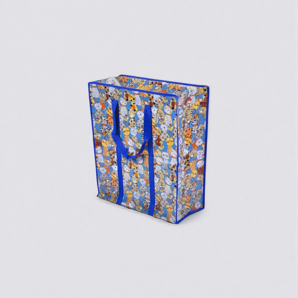 Cartoon cat pattern shopping bag, foldable, portable and eco-friendly canvas handbag Application Scenario