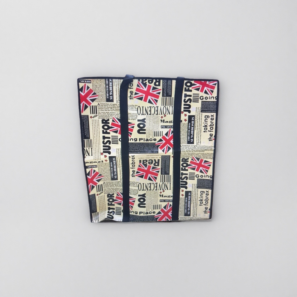 Printed pattern handbag, fashionable and eco-friendly shopping bag, reusable fabric handbag details Picture