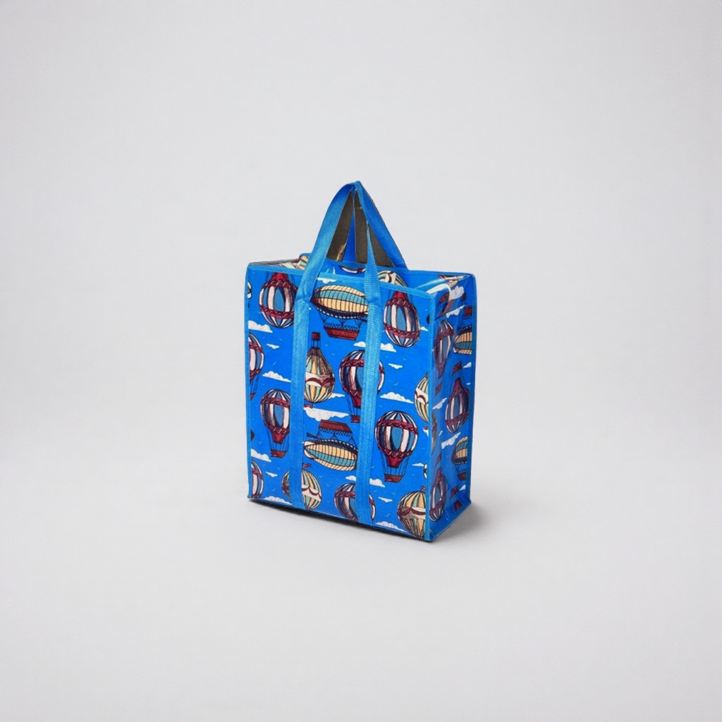 Hot air balloon pattern printed shopping bag, eco-friendly non-woven fabric large-capacity handbag Specification image