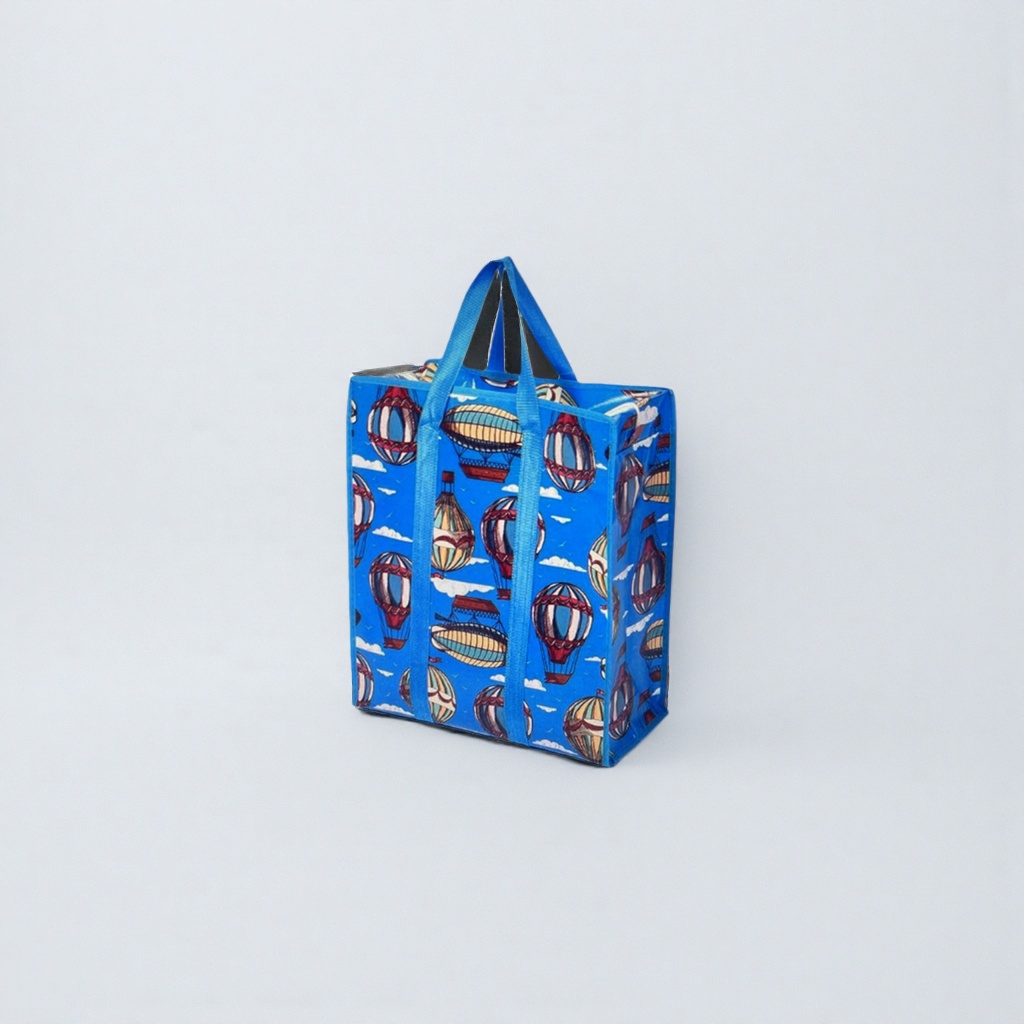 Hot air balloon pattern printed shopping bag, eco-friendly non-woven fabric large-capacity handbag details Picture