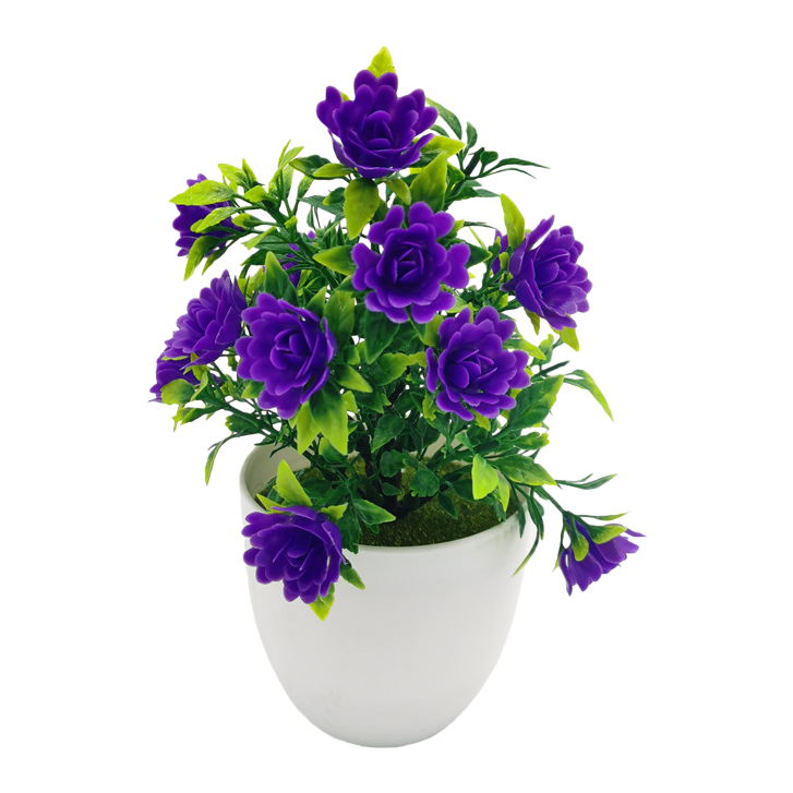 Purple flower potted indoor ornamental plants, balcony decorative flowers and green plants Item Picture
