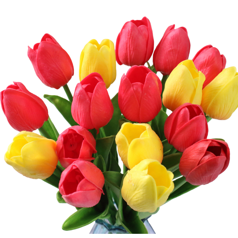 Red and yellow tulip bouquets, fresh flowers, birthday and Valentine's Day gifts with free shipping Item Picture