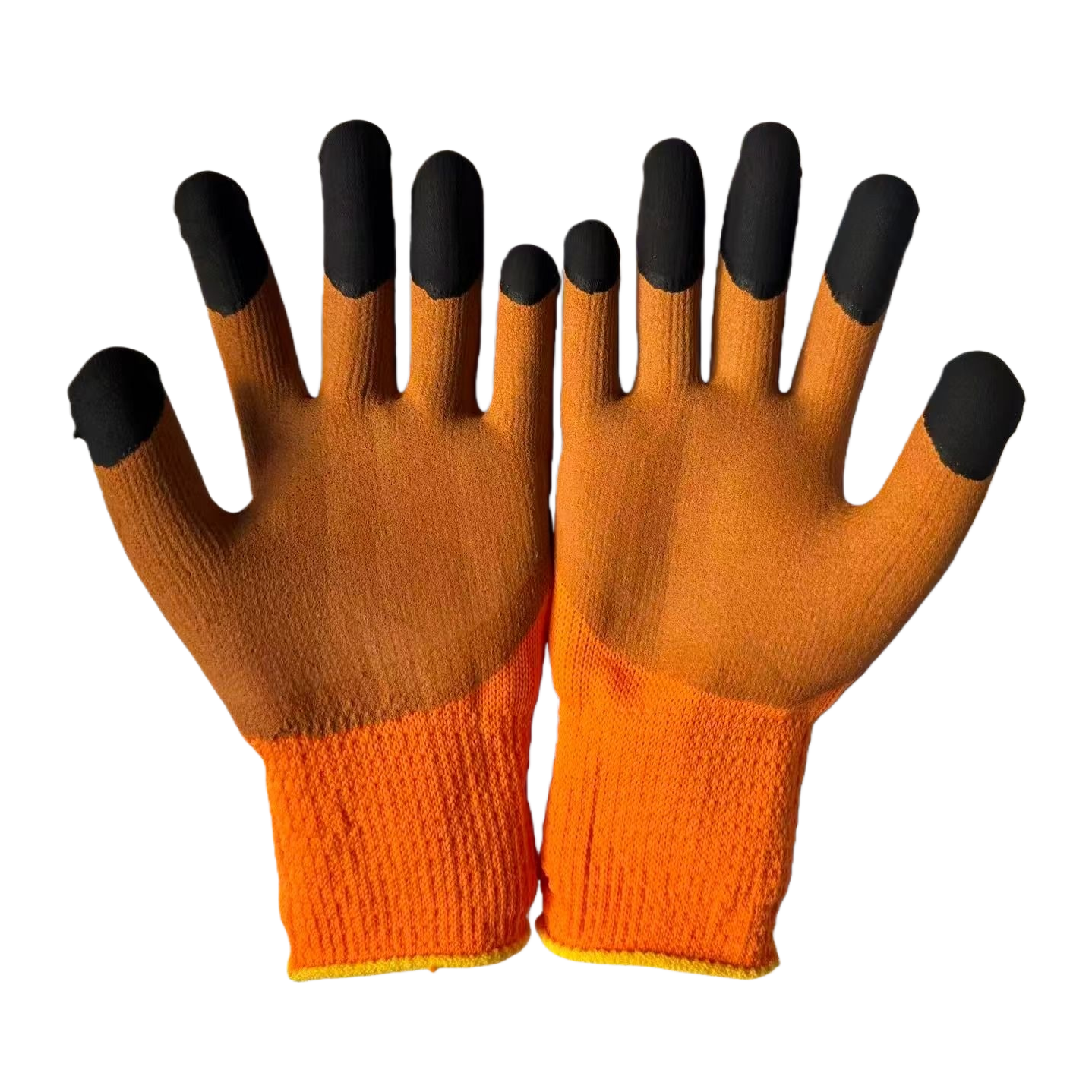 Orange looped foam anti-slip and wear-resistant work gloves, thickened labor protection gloves, suitable for both men and women Item Picture
