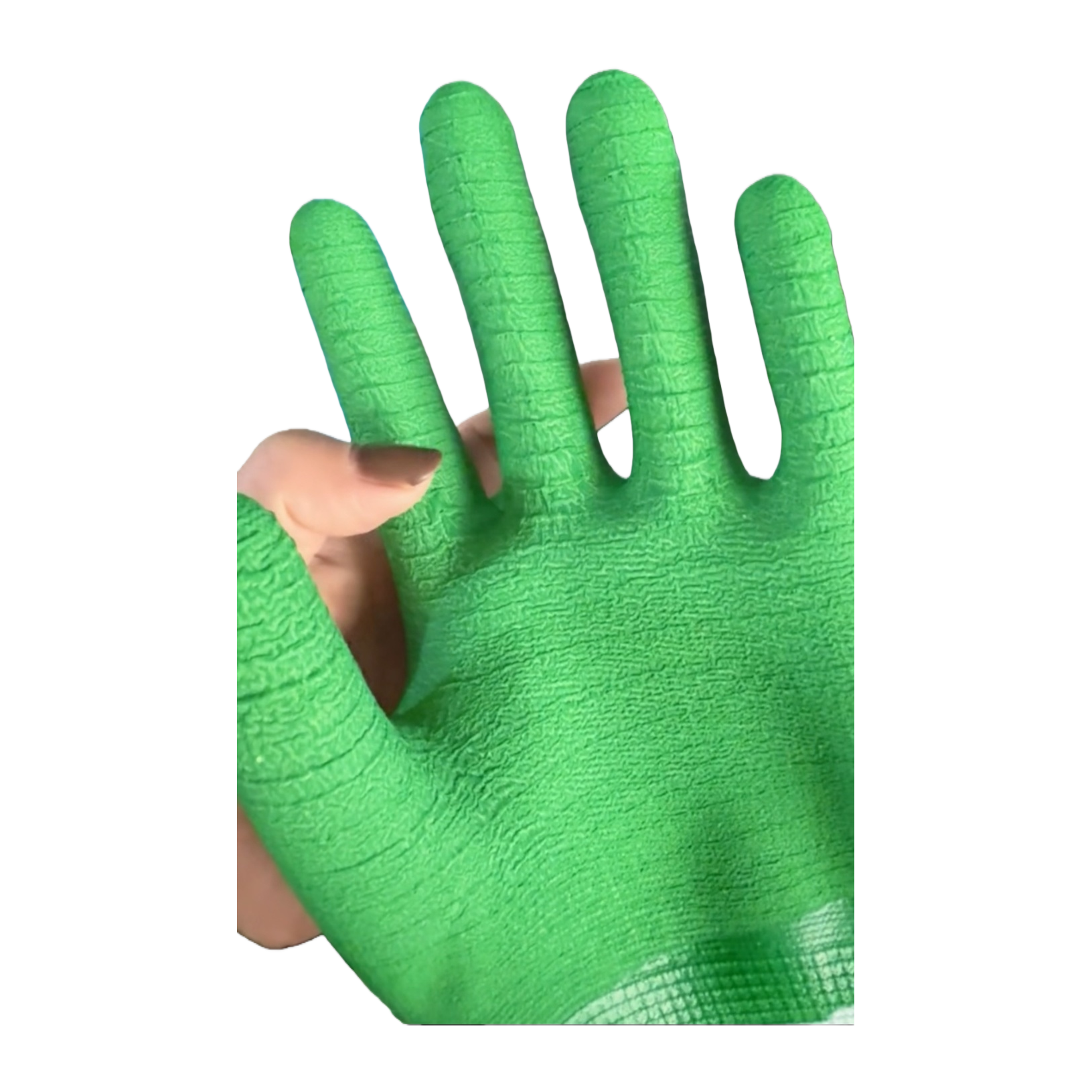 Verde antideslizante engrosado guantes de protección laboral Item Picture