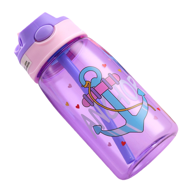Purple simple glass water cup 350ml, heat-resistant and heat-resistant, portable for home and office use