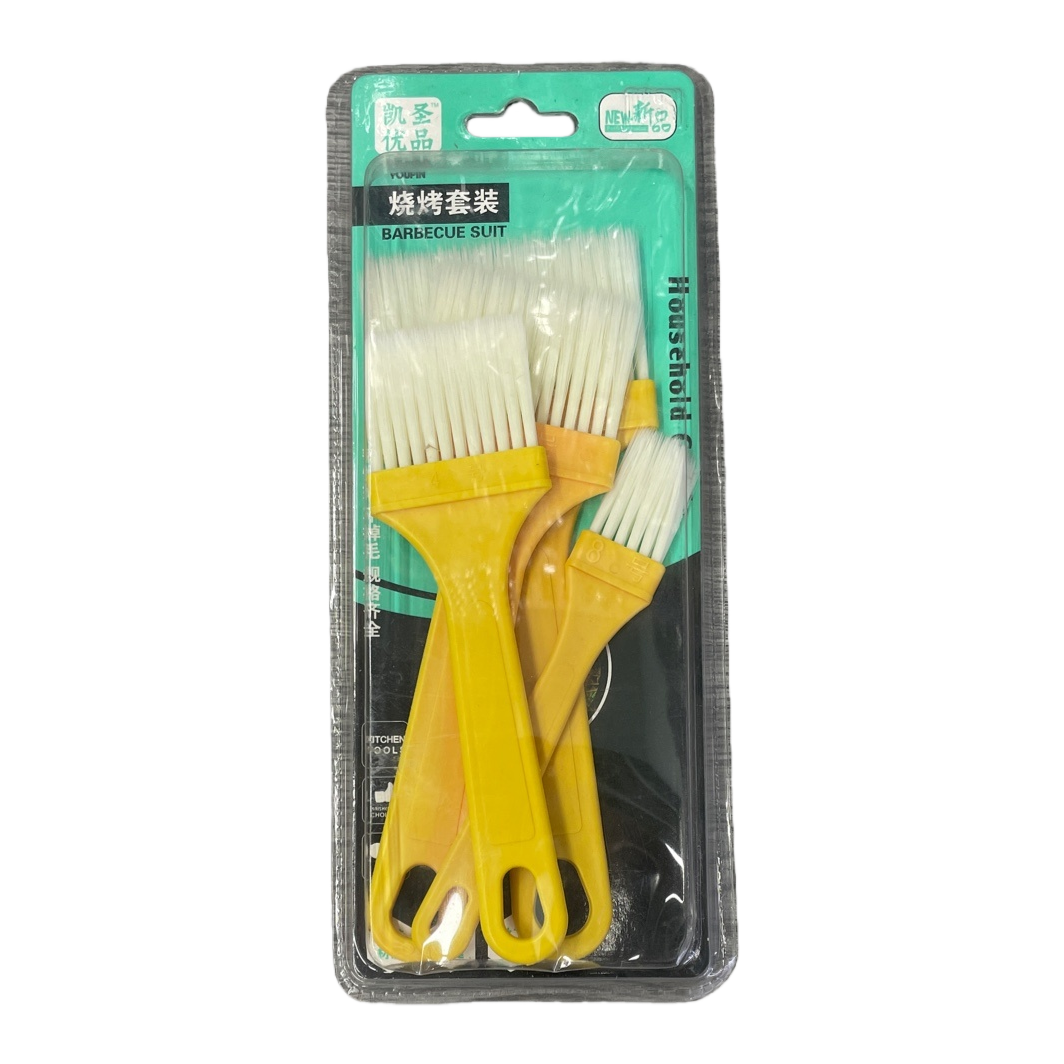 Barbecue brush set, barbecue brush, stainless steel grill cleaning tool three-piece set Item Picture