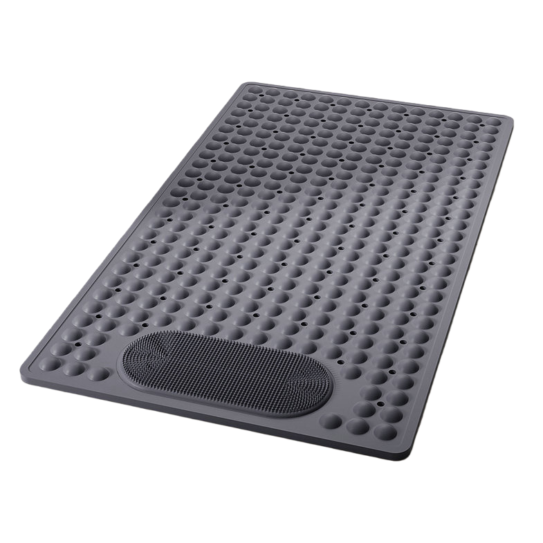 Grey anti-slip mat, thickened, wear-resistant and silent floor mat for bathroom and kitchen use Item Picture