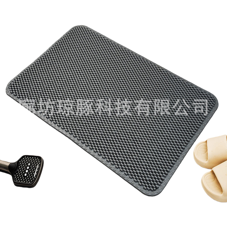 Grey anti-slip bathroom floor mat, thickened water-absorbing and quick-drying household bathroom floor mat Item Picture