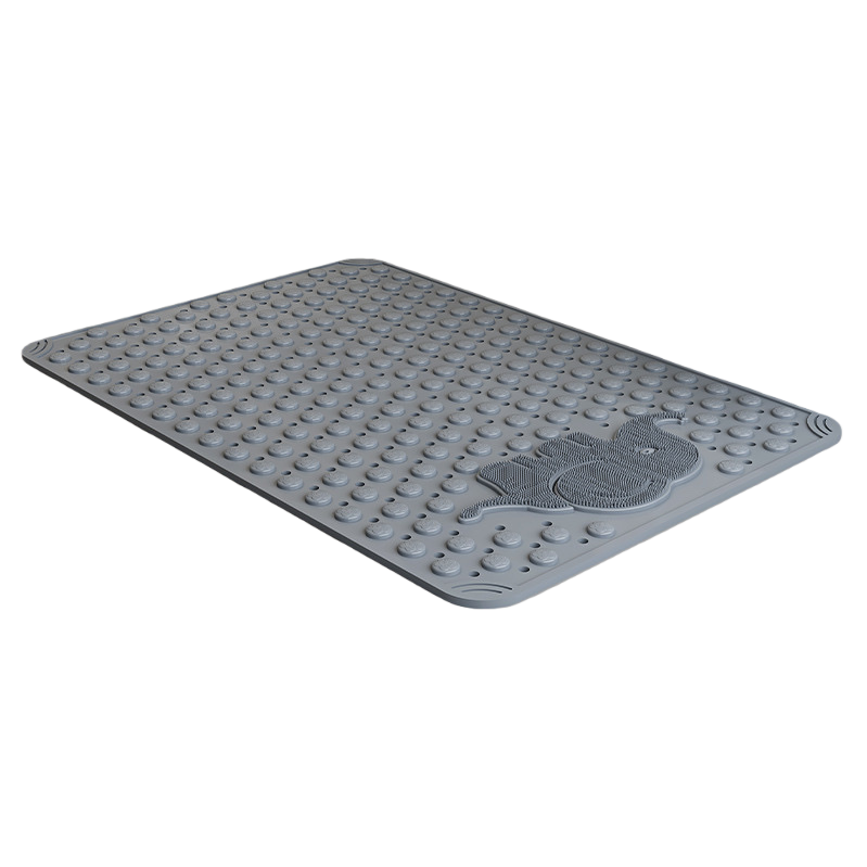 Grey anti-slip bathroom floor mat, thickened water-absorbing and quick-drying household bathroom foot mat Item Picture