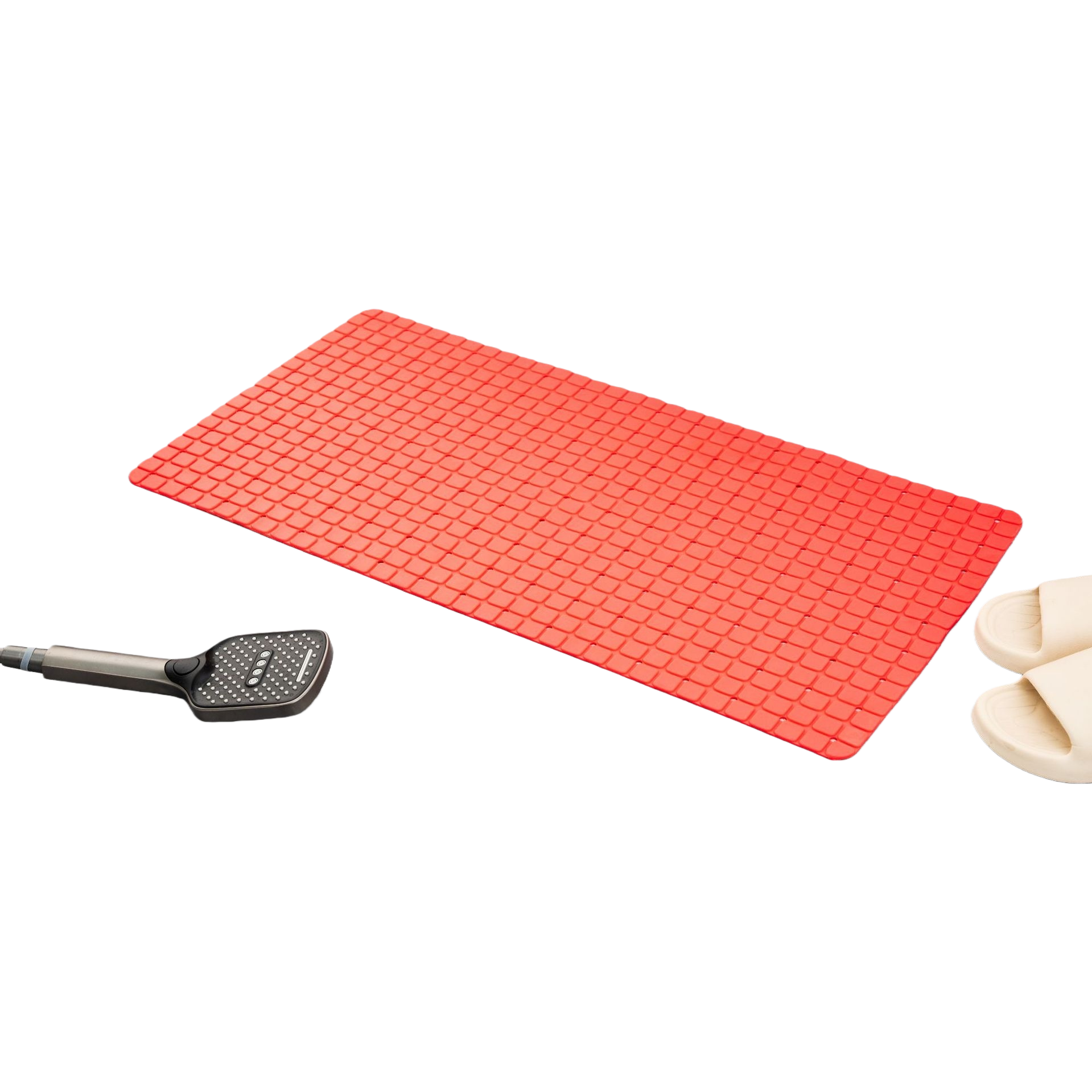 Red anti-slip mat, thickened, wear-resistant and silent floor mat for bathroom and kitchen use Item Picture