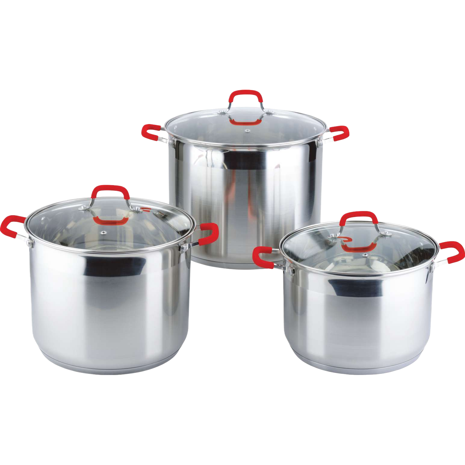 Stainless steel cookware set, three-piece set for household woks, frying pans and soup POTS, food-grade thickened non-stick pans Item Picture