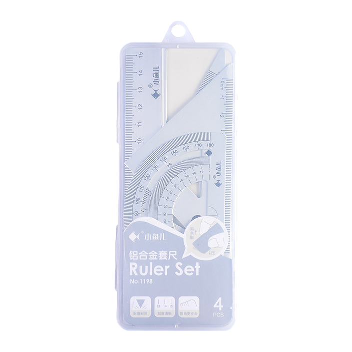 Aluminum alloy ruler set, ruler set, multi-functional drawing and measuring tool, specially designed for students and offices Item Picture