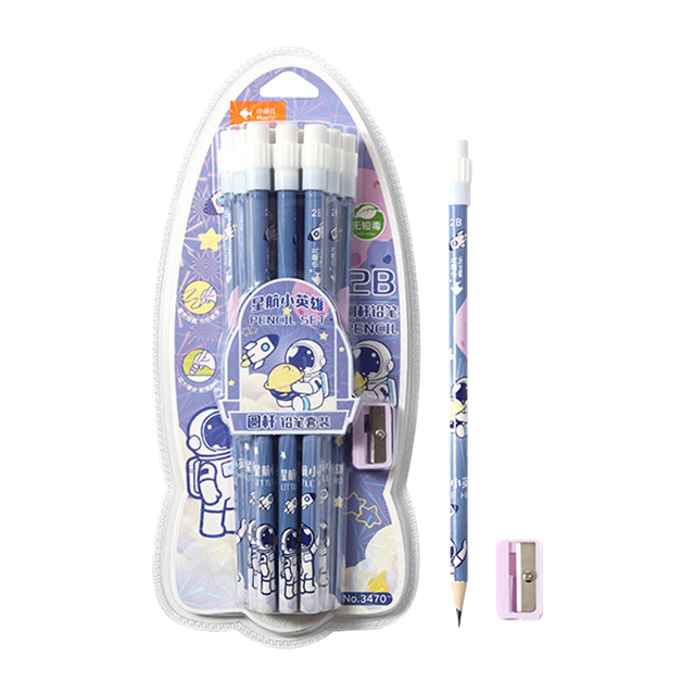 A 12-piece creative gift set of student stationery with a space theme pencil Item Picture