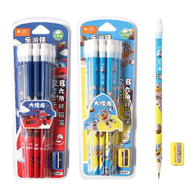 Cartoon pattern pencil set, student stationery, creative painting and writing tools Item Picture