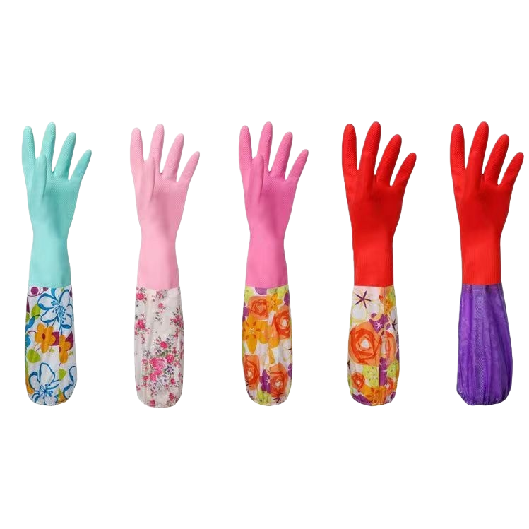 The main body of the colored patterned rubber gloves is anti-slip, wear-resistant and thickened work gloves Item Picture