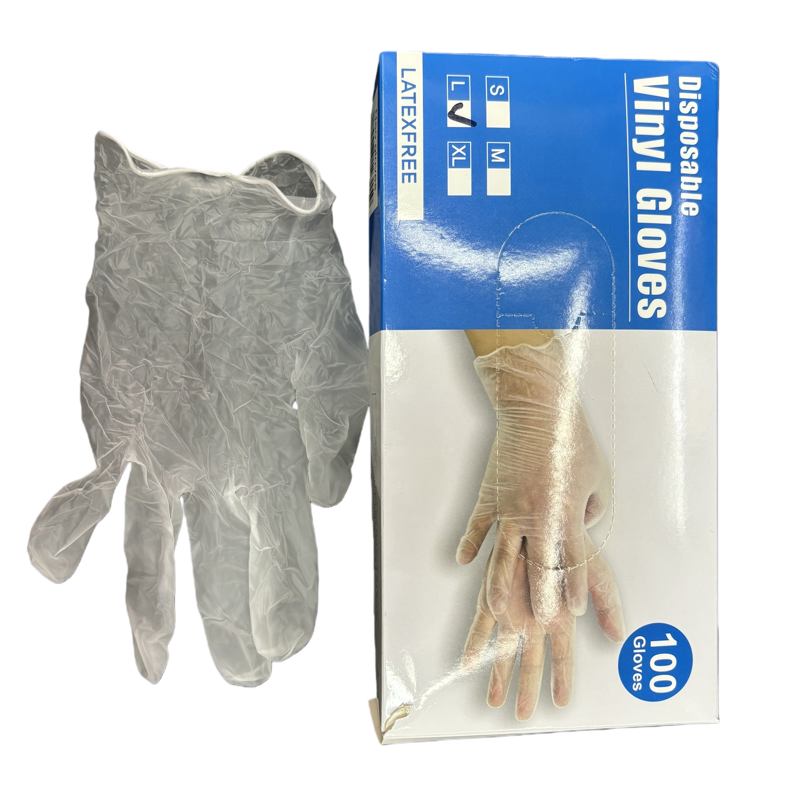 Disposable vinyl gloves, food-grade, powder-free and anti-slip Item Picture