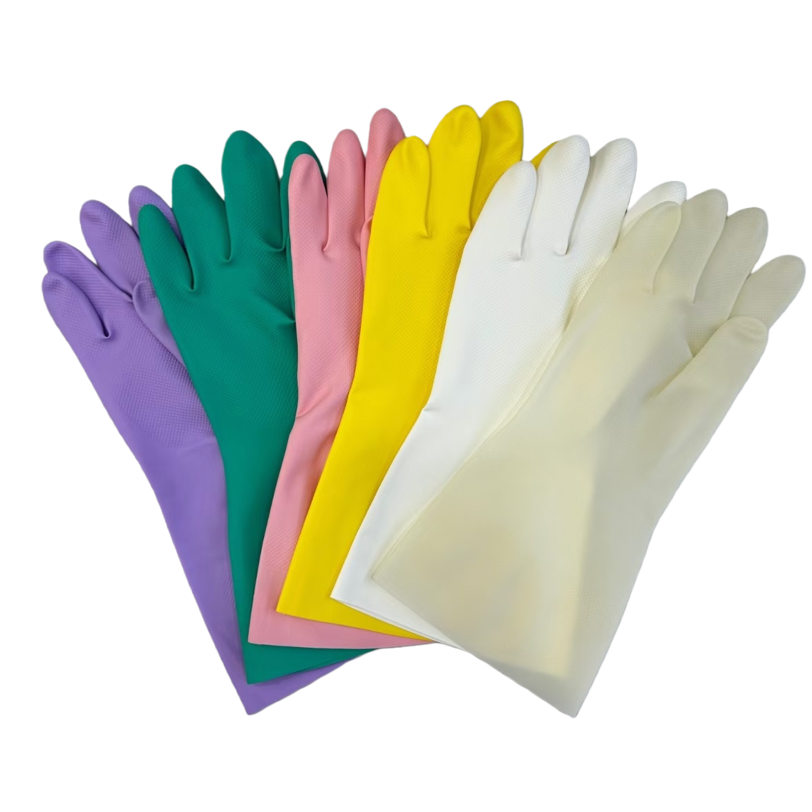 Colored rubber gloves, thickened, anti-slip and wear-resistant, suitable for both men and women, for work and home use Item Picture