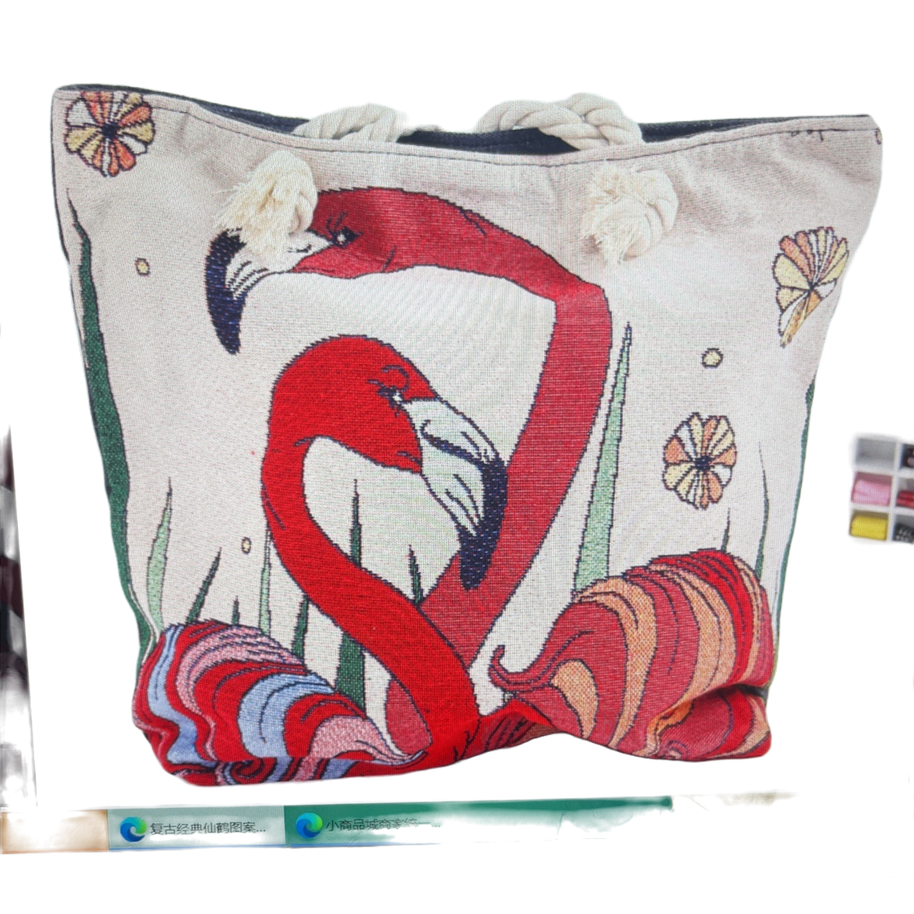 This retro classic crane pattern handbag is a fashionable and versatile single-shoulder bag for women Item Picture