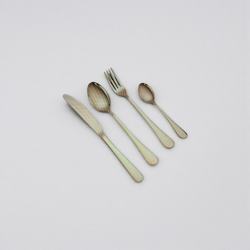Stainless steel tableware set, three-piece knife, fork and spoon set, for home use, portability and travel details Picture