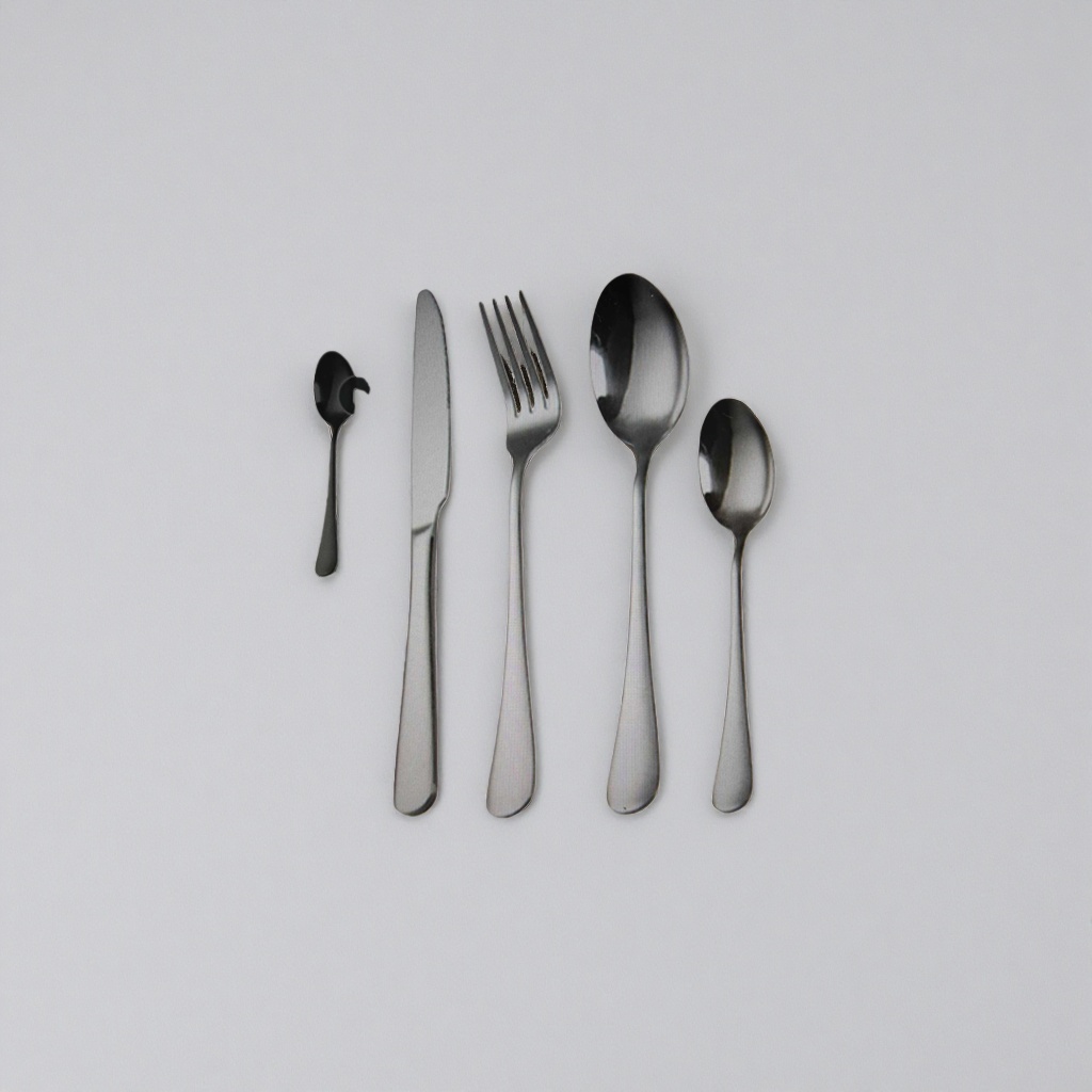Stainless steel tableware set, three-piece knife, fork and spoon set, household portable travel 084349918 details Picture