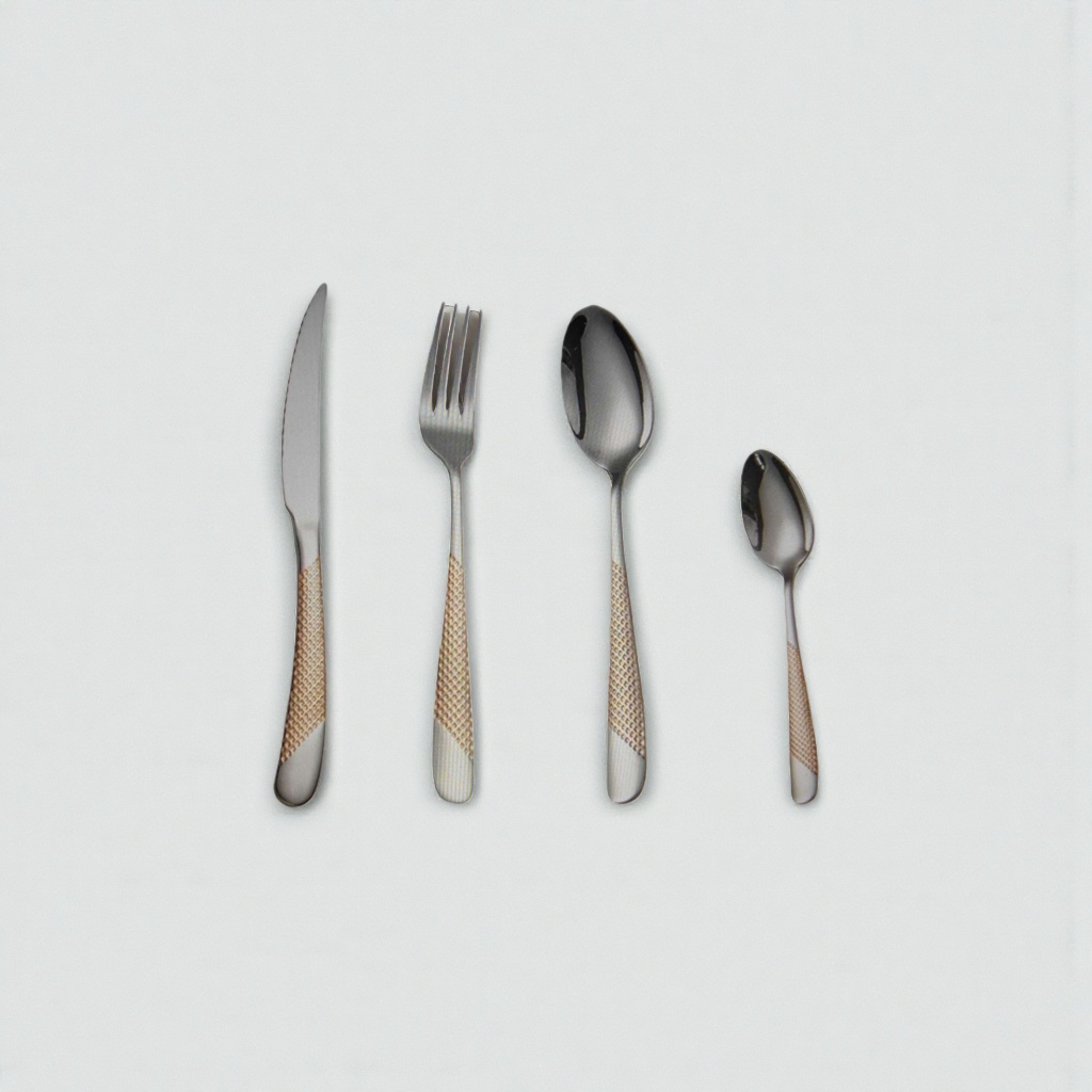 Stainless steel knife, fork and spoon set, three-piece tableware set, durable and rust-proof, household Western dining supplies Specification image