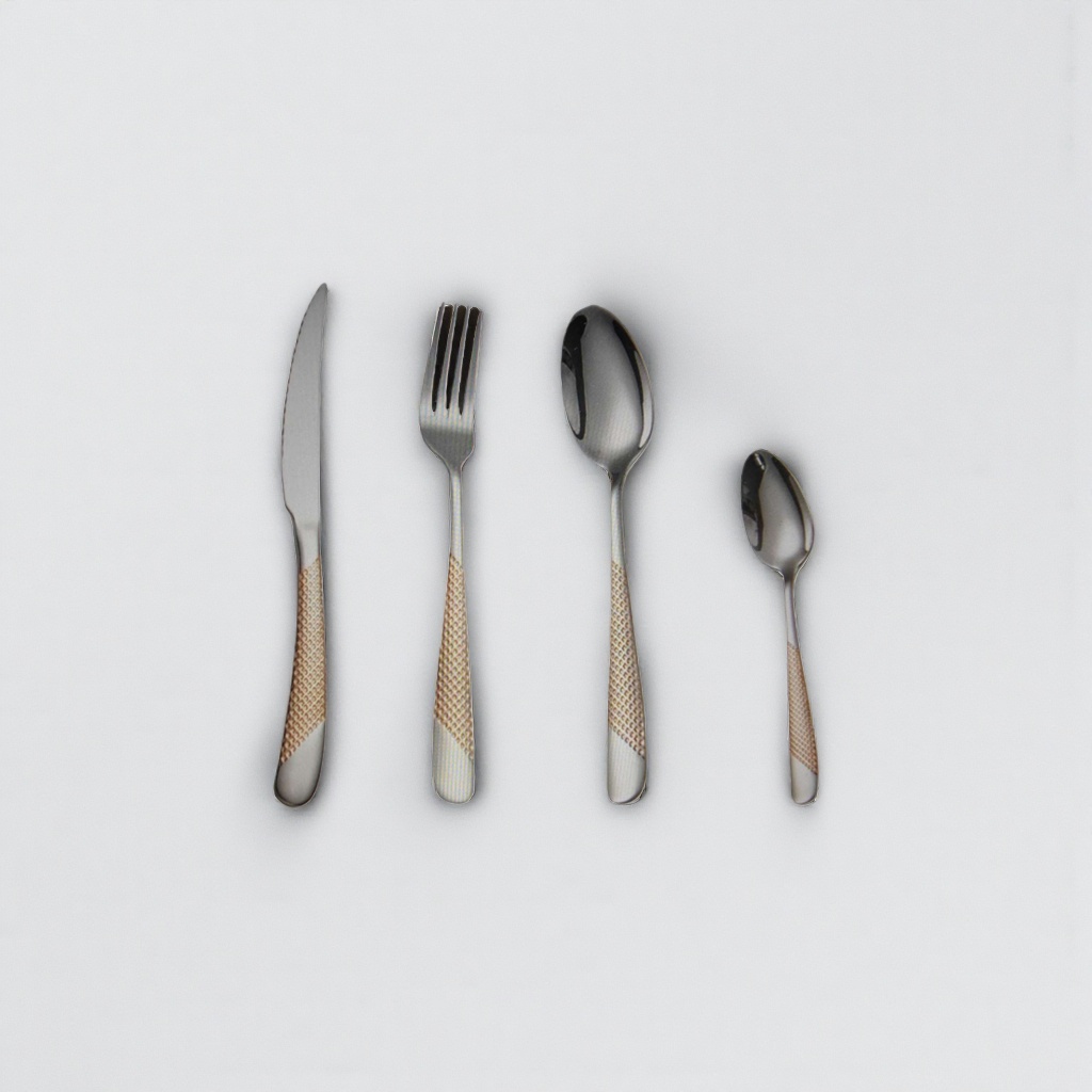 Stainless steel knife, fork and spoon set, three-piece tableware set, durable and rust-proof, household Western dining supplies