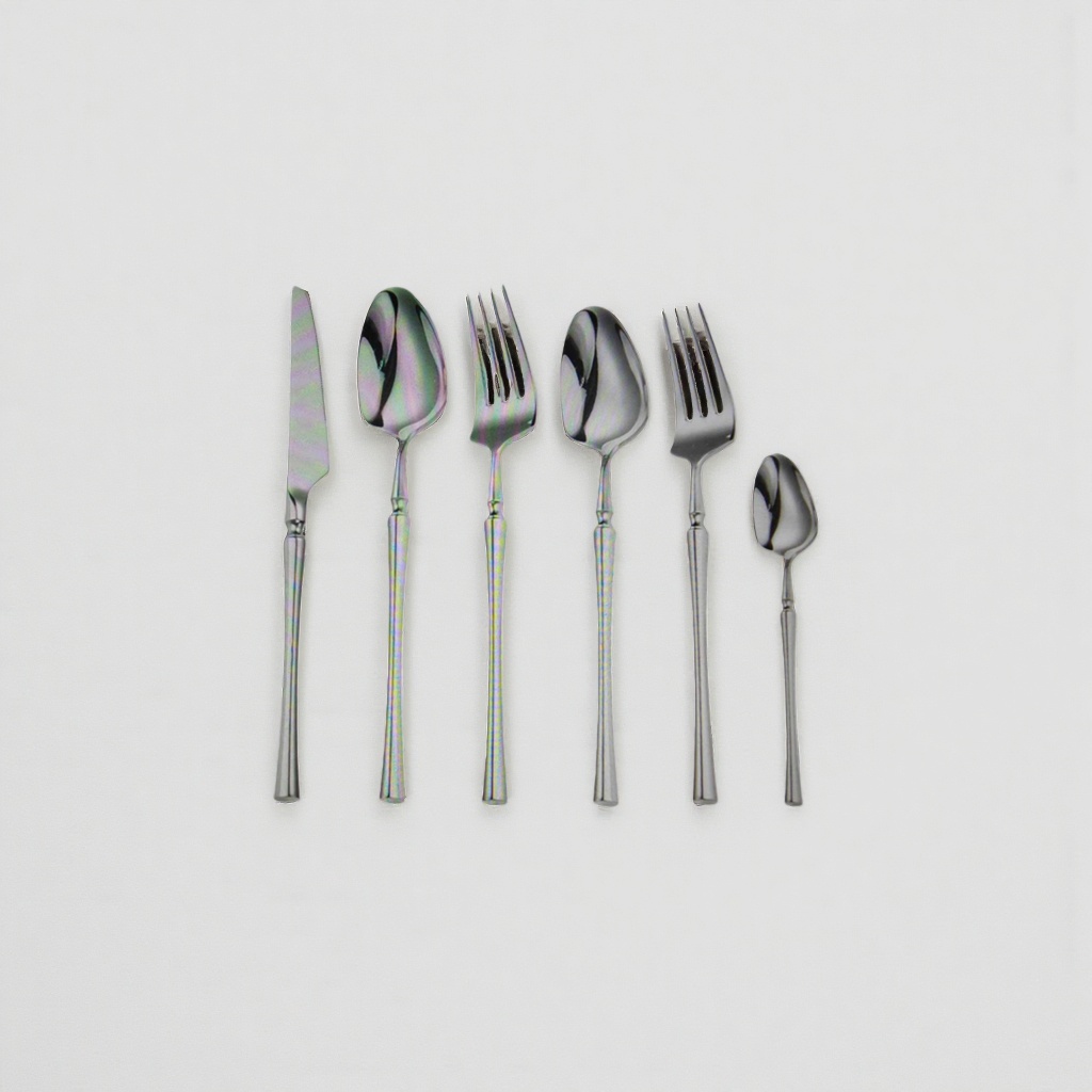 Stainless steel tableware set, three-piece knife, fork and spoon set, home, portable, travel, simple style Application Scenario