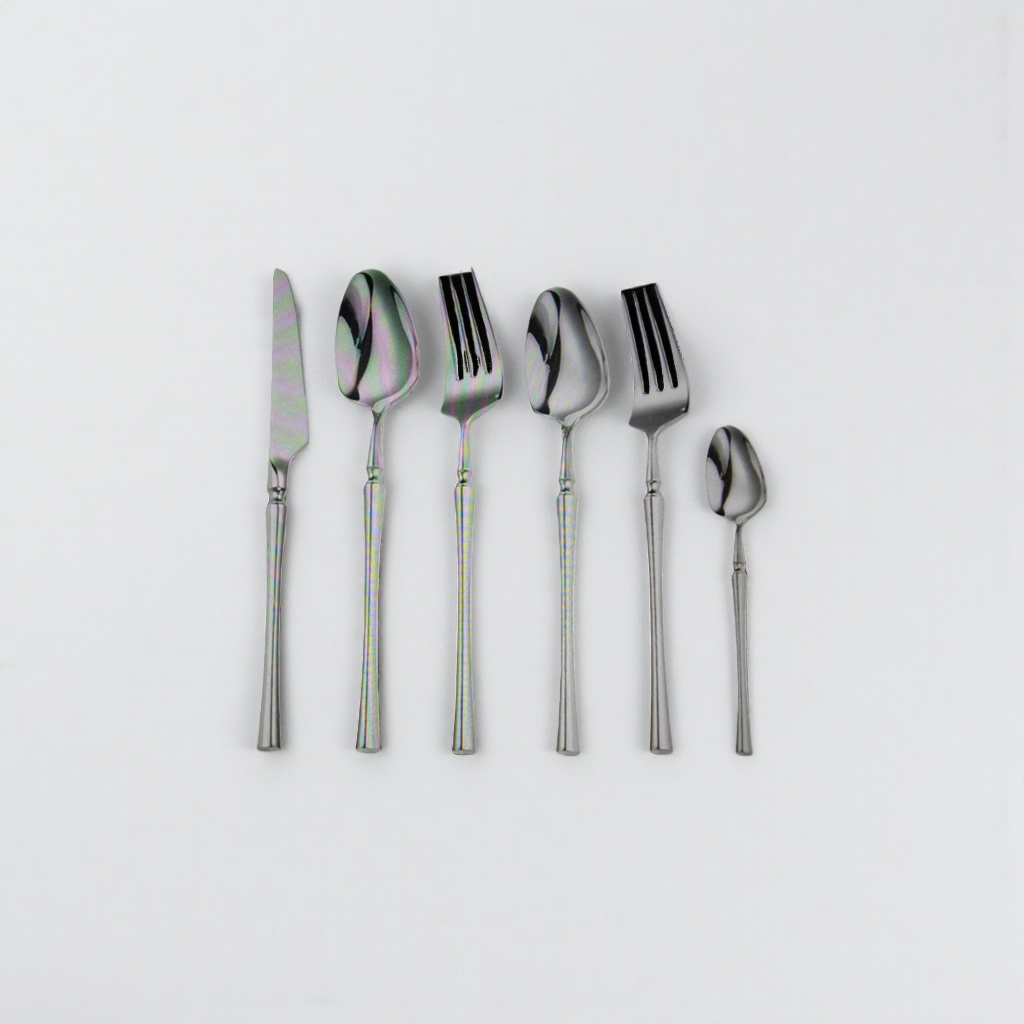 Stainless steel tableware set, three-piece knife, fork and spoon set, home, portable, travel, simple style