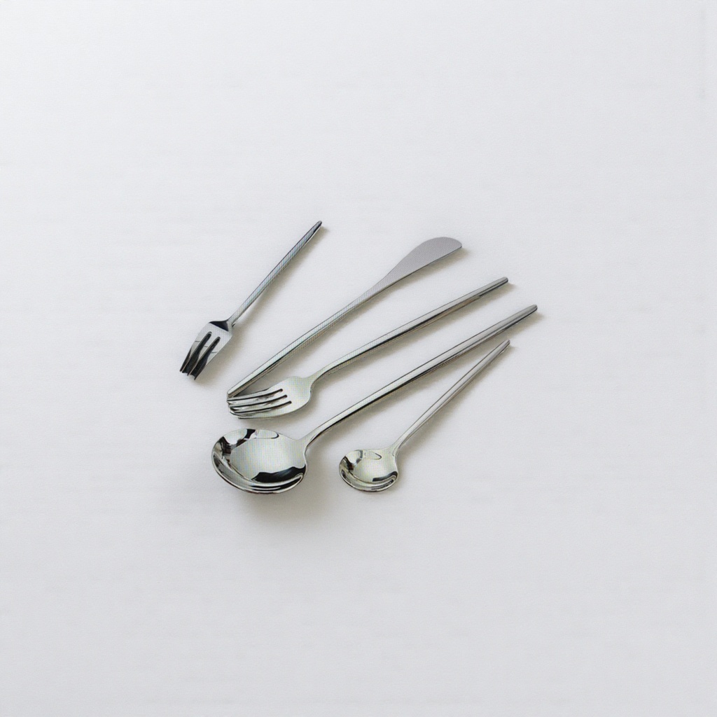 Stainless steel tableware set for forks, spoons and chopsticks in a simple and portable style for home use