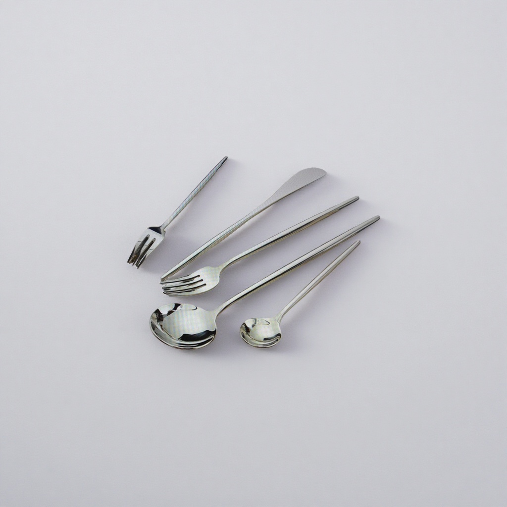 Stainless steel tableware set for forks, spoons and chopsticks in a simple and portable style for home use details Picture