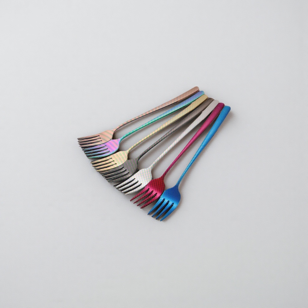 Colored metal forks, stainless steel forks, household Western-style forks, 20cm Specification image
