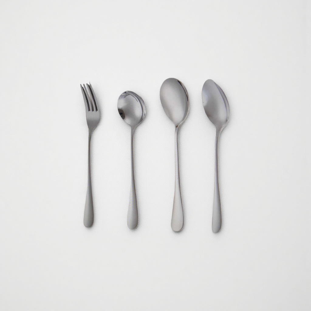 Stainless steel tableware set for forks and spoons, portable and simple style for home use details Picture