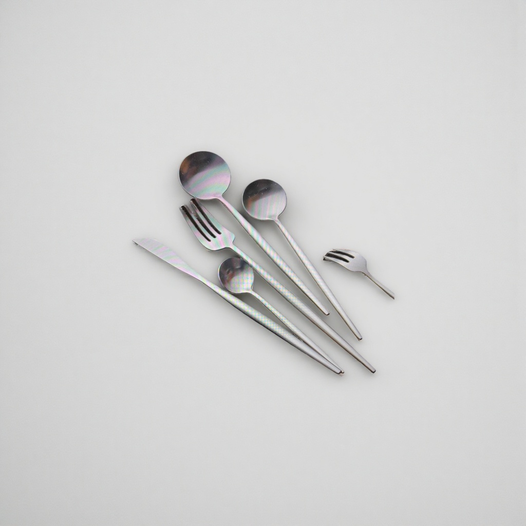 Stainless steel tableware set, three-piece knife, fork and spoon set, household portable travel 091547173 Application Scenario