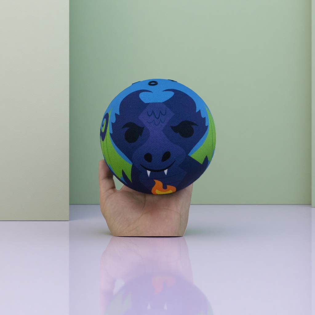 Cartoon dragon pattern spherical Bluetooth speaker with 360-degree surround sound, portable and mini