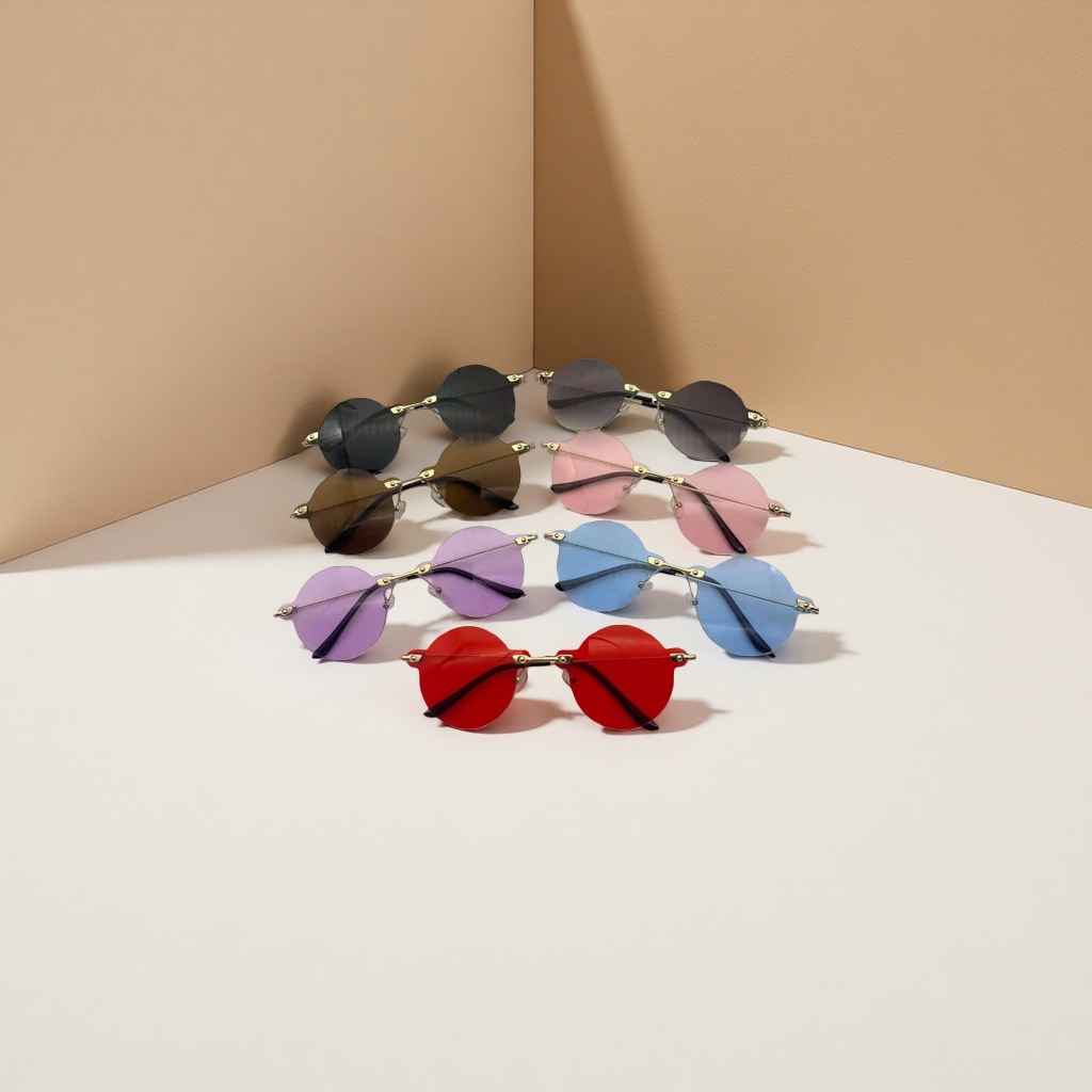 Colorful round sunglasses, fashionable and retro UV-resistant polarized sunglasses