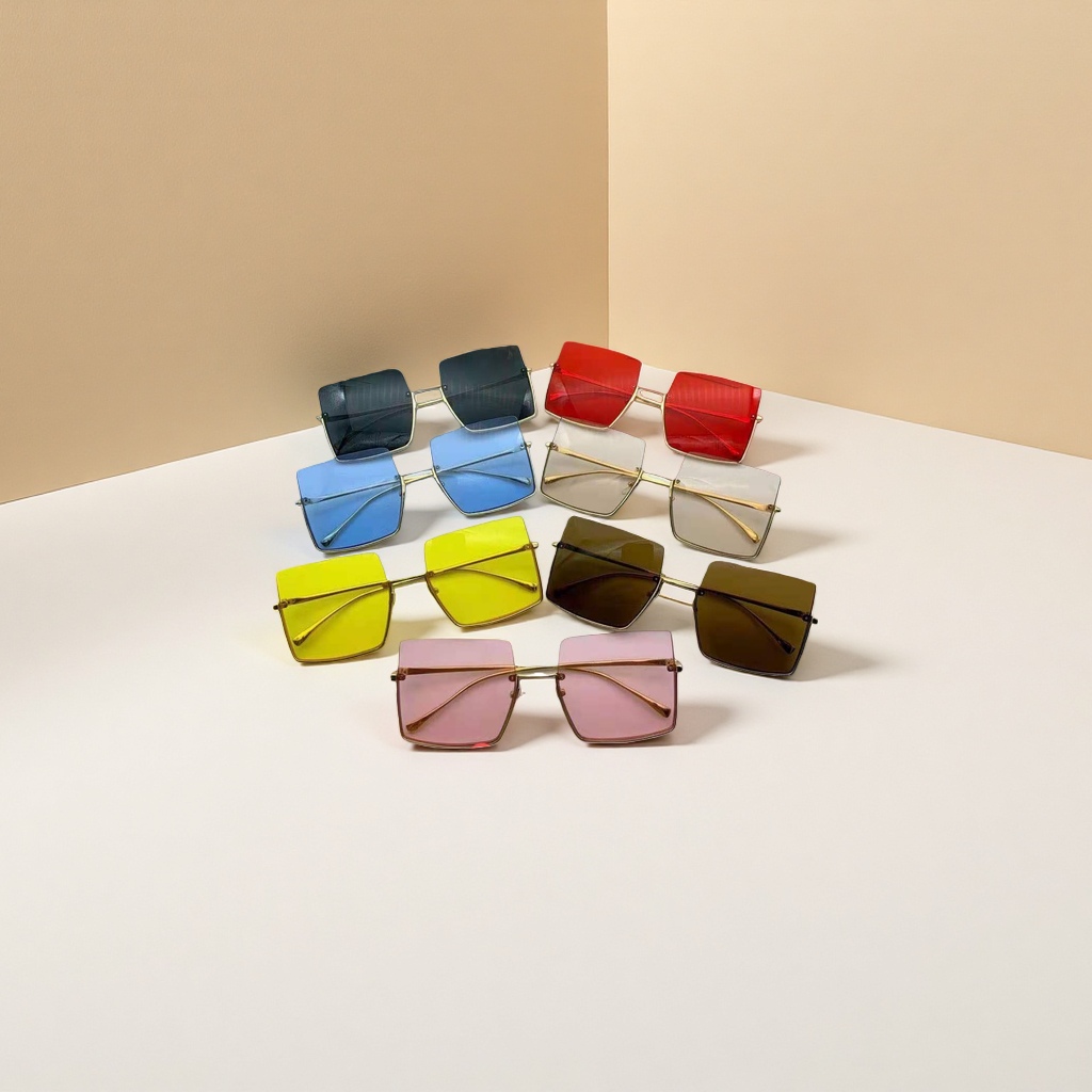 Multi-color fashionable square sunglasses, unisex UV protective polarized lenses Application Scenario