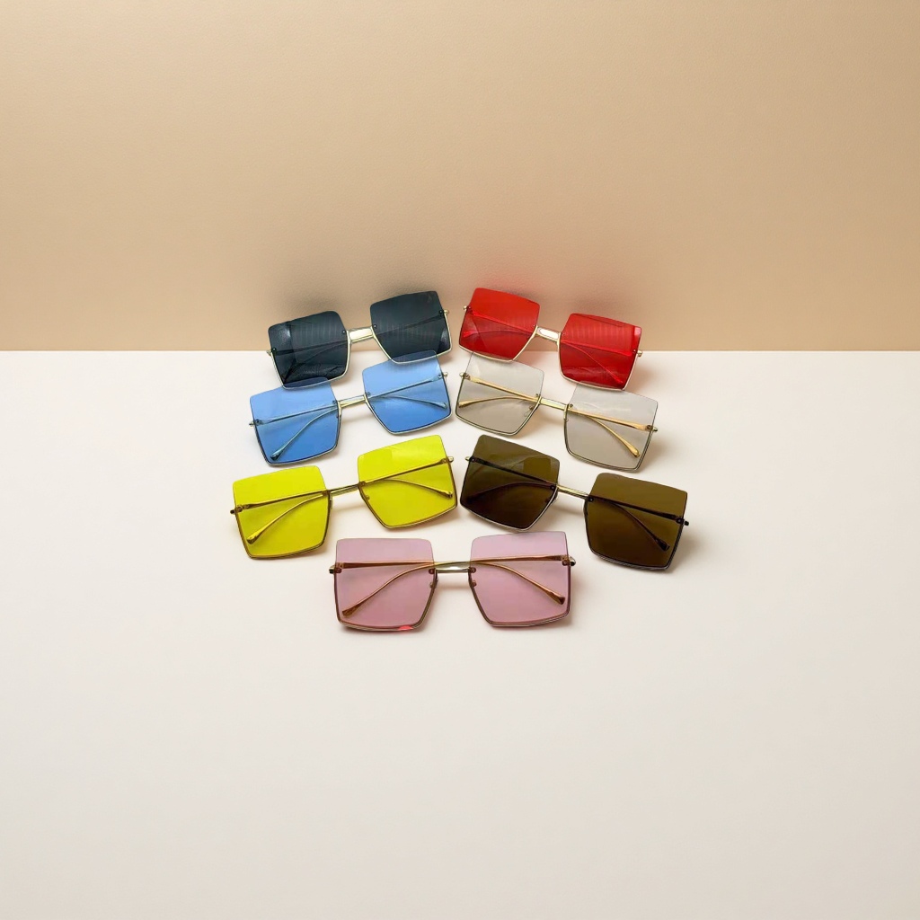 Multi-color fashionable square sunglasses, unisex UV protective polarized lenses details Picture