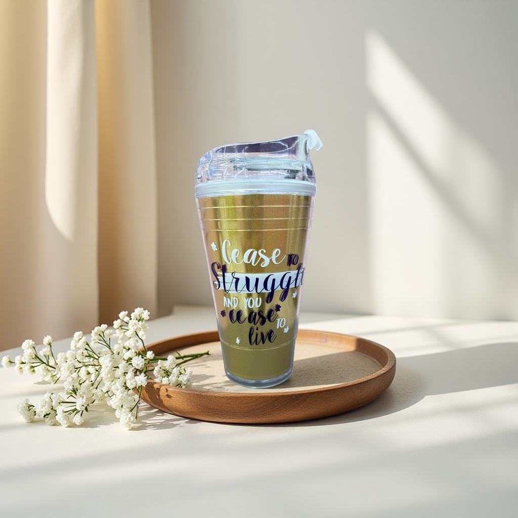 Golden insulated cup, 304 stainless steel vacuum insulated portable water cup, 500ml Specification image